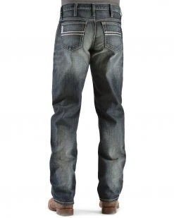 Cinch White Label Relaxed Fit Mid-Rise Jeans Dark Stonewash For Men's Dark Stone