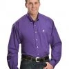 Cinch Men's Solid Purple Button-Down Western Shirt - Big & Tall