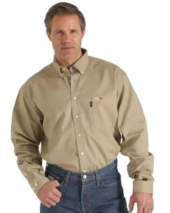 Cinch WRX Flame-Resistant Solid Khaki Shirt For Men's