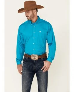 Cinch Men's Solid Turquoise Button-Down Western Shirt Teal -Cinch Shop 0920B4 55 P1 1