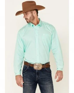 Cinch C‌inch Men's Green Button Long Sleeve Shirt