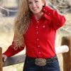 Cinch Women's Solid Red Button Down Western Shirt