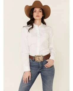 Cinch Women's Solid White Button Down Western Shirt