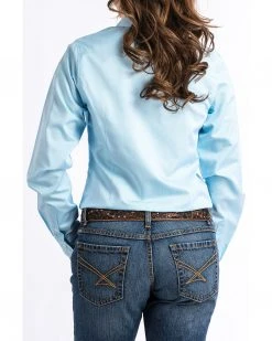 Cinch Women's Light Blue Stripe Long Sleeve Button-Down Western Core Shirt  -Cinch Shop 2000240117 450 P3
