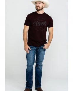 Cinch Men's Burgundy Logo Graphic T-Shirt   -Cinch Shop 2000283005 640 P6