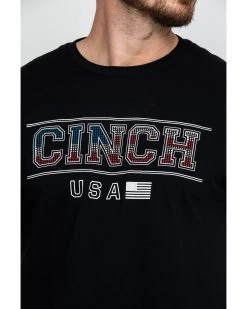 Cinch Men's Logo Flag Graphic T-Shirt  Black -Cinch Shop 2000283006 001 P4