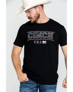 Cinch Men's Logo Flag Graphic T-Shirt  Black -Cinch Shop 2000283006 001 P5
