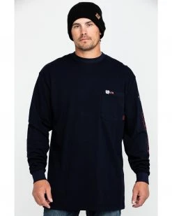 Cinch Men's FR Logo Long Sleeve Work T-Shirt  Navy