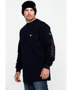 Cinch Men's FR Logo Long Sleeve Work T-Shirt  Navy -Cinch Shop 2000283695 410 P5