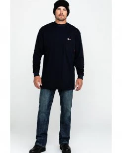 Cinch Men's FR Logo Long Sleeve Work T-Shirt  Navy -Cinch Shop 2000283695 410 P6