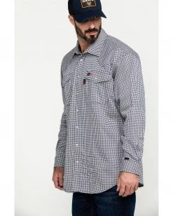 Cinch Men's FR Lightweight Check Print Long Sleeve Work Shirt  Black -Cinch Shop 2000283697 001 P3