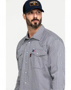 Cinch Men's FR Lightweight Check Print Long Sleeve Work Shirt  Black -Cinch Shop 2000283697 001 P5