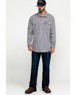 Cinch Men's FR Lightweight Check Print Long Sleeve Work Shirt  Black -Cinch Shop 2000283697 001 P6