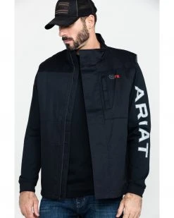 Cinch Men's FR Solid Twill Work Vest  Black