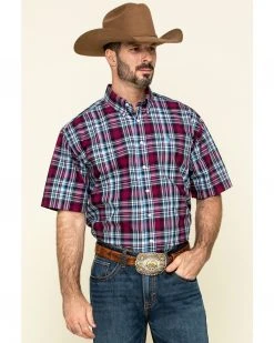 Cinch Men's Multi Plaid Plain Weave Short Sleeve Western Shirt 