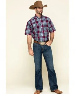 Cinch Men's Multi Plaid Plain Weave Short Sleeve Western Shirt  -Cinch Shop 2000293509 900 P6