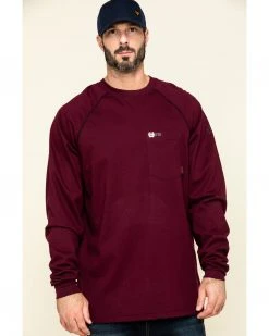 Cinch Men's FR Red Solid Long Sleeve Work Shirt 