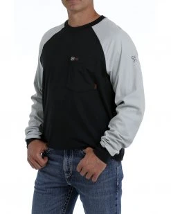 Cinch Men's FR Black Flag Logo Raglan Long Sleeve Work Shirt  -Cinch Shop 2000323808 001 P3