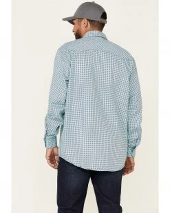 Cinch Men's FR Geo Print Lightweight Long Sleeve Work Shirt  Light Blue -Cinch Shop 2000323812 450 P4