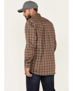 Cinch Men's FR Brown Plaid Lightweight Long Sleeve Work Shirt  -Cinch Shop 2000323813 200 P4