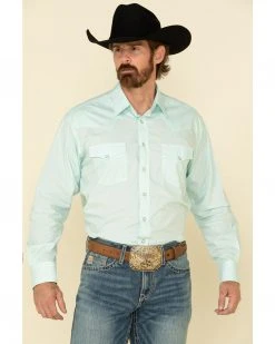Cinch Men's Paisley Print Long Sleeve Western Shirt  Light Blue
