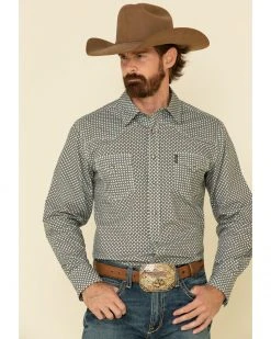 Cinch Men's Modern Fit Multi Small Geo Print Snap Long Sleeve Western Shirt  -Cinch Shop 2000325102 900 P1 1