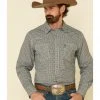 Cinch Men's Modern Fit Multi Small Geo Print Snap Long Sleeve Western Shirt 