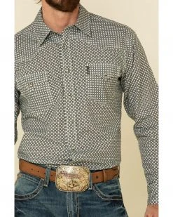 Cinch Men's Modern Fit Multi Small Geo Print Snap Long Sleeve Western Shirt  -Cinch Shop 2000325102 900 P4