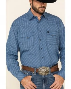 Cinch Men's Small Geo Print Snap Long Sleeve Western Shirt  Blue -Cinch Shop 2000325106 400 P3