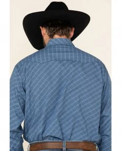 Cinch Men's Small Geo Print Snap Long Sleeve Western Shirt  Blue -Cinch Shop 2000325106 400 P4
