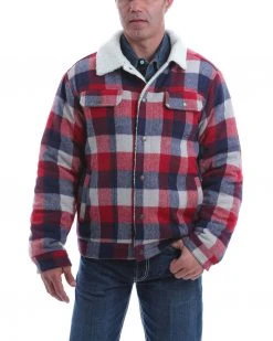 Cinch Men's Multi Plaid Sherpa Lined Trucker Jacket