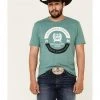 Cinch Men's Heather Green Circle Logo Graphic Short Sleeve T-Shirt 