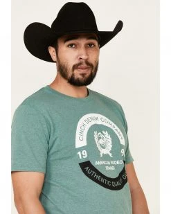 Cinch Men's Heather Green Circle Logo Graphic Short Sleeve T-Shirt  -Cinch Shop 2000331367 300 P4