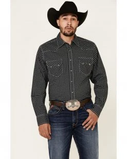 Cinch Men's Modern Fit Black Diamond Geo Print Long Sleeve Western Shirt 