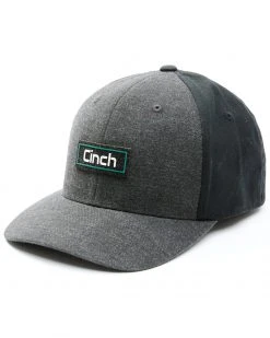 Cinch Men's Black Raised Rubber Logo Flex-Fit Ball Cap  -Cinch Shop 2000334695 001 P1 1