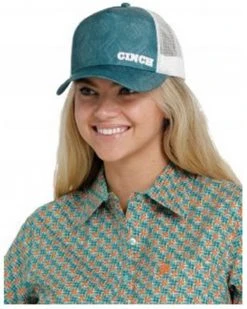 Cinch Women's Green Subluminal Southwestern Print Mesh-Back Trucker Cap  