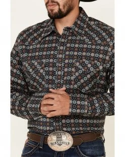Cinch Men's Modern Fit Navy Large Geo Print Long Sleeve Western Shirt  -Cinch Shop 2000335317 410 P3