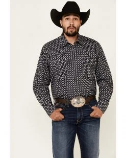 Cinch Men's Black Geo Print Snap Long Sleeve Western Shirt  -Cinch Shop 2000335320 001 P1 1