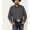 Cinch Men's Black Geo Print Snap Long Sleeve Western Shirt 
