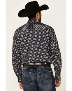 Cinch Men's Black Geo Print Snap Long Sleeve Western Shirt  -Cinch Shop 2000335320 001 P4