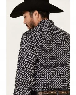 Cinch Men's Black Geo Print Snap Long Sleeve Western Shirt  -Cinch Shop 2000335320 001 P5