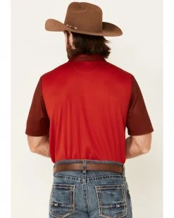 Cinch Men's Arena Flex Red Striped Short Sleeve Polo Shirt  -Cinch Shop 2000335340 600 P4