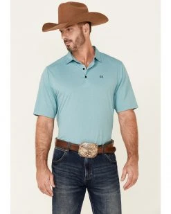 Cinch Men's Arena Flex Short Sleeve Polo Shirt  Light Blue -Cinch Shop 2000335344 450 P1 1