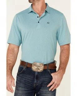 Cinch Men's Arena Flex Short Sleeve Polo Shirt  Light Blue -Cinch Shop 2000335344 450 P3