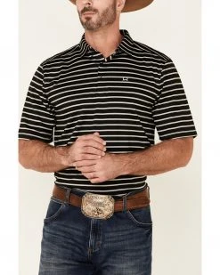 Cinch Men's Arena Flex Black Striped Polo Shirt  -Cinch Shop 2000335346 001 P3
