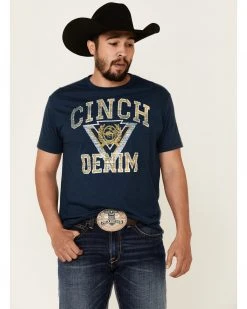 Cinch Men's Heather Navy Logo Graphic T-Shirt 