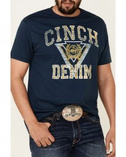 Cinch Men's Heather Navy Logo Graphic T-Shirt  -Cinch Shop 2000335352 410 P3