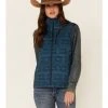 Cinch Women's Teal Southwestern Print Bonded Concealed Carry Zip-Front Vest 