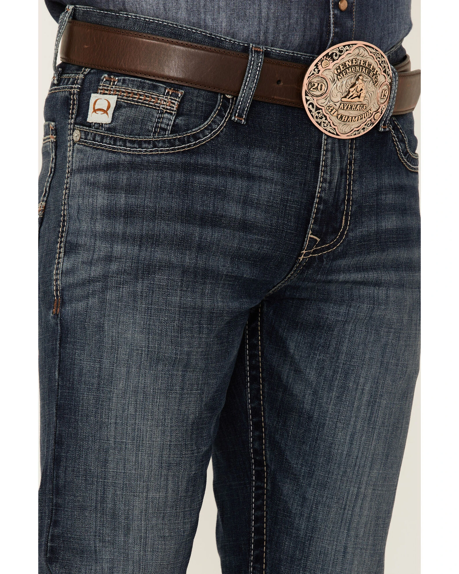 Cinch Men's Ian Dark Stonewash Stretch Slim Bootcut Jeans Indigo 2 Cinch Men's Ian Dark Stonewash Stretch Slim Bootcut Jeans Indigo - Image 2