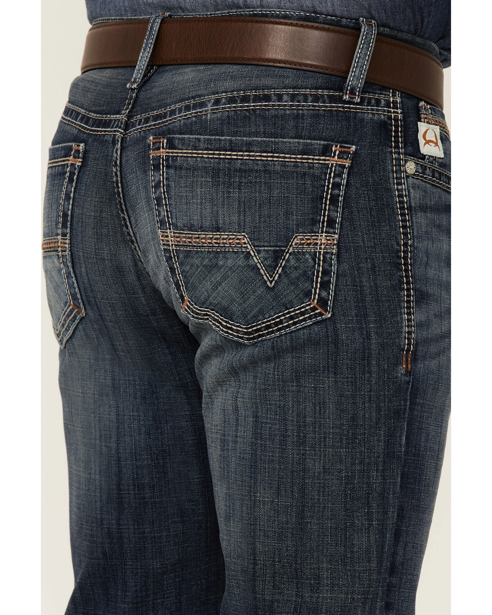 Cinch Men's Ian Dark Stonewash Stretch Slim Bootcut Jeans Indigo 3 Cinch Men's Ian Dark Stonewash Stretch Slim Bootcut Jeans Indigo - Image 3